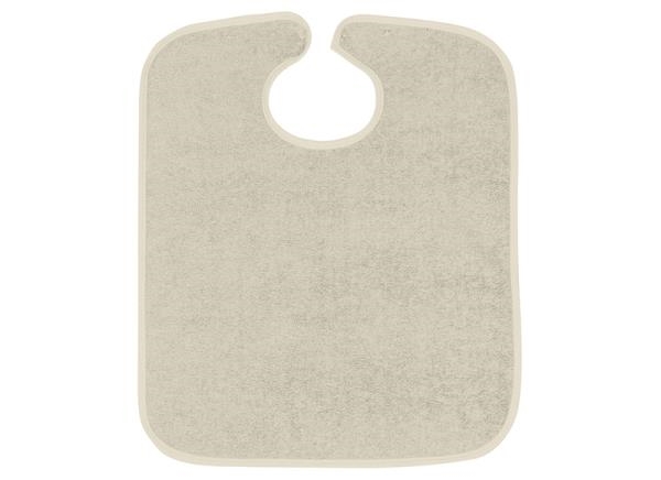 Image sur Bavoir en tissu éponge avec bouton-poussoir - Gris